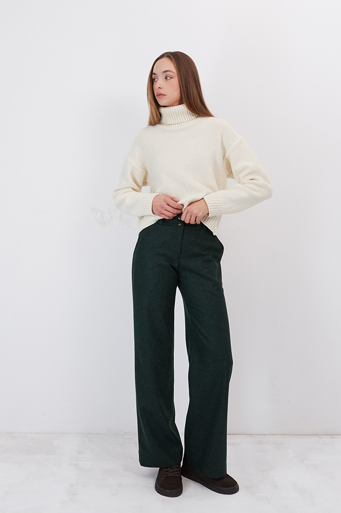 Штани вовна на підкладці смарагдовий (БР 87)